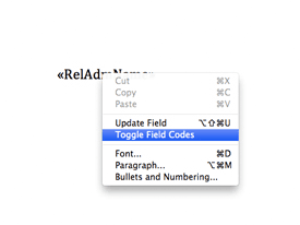 Word For Mac Display Field Codes